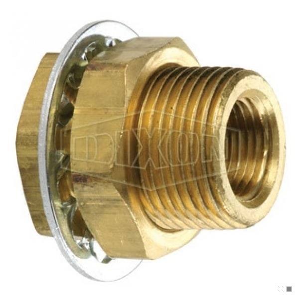 Dixon The Right Connection Bulkhead Anchor Coupling, 1/4 in x 3/4-16 Nominal, FNPT x MUNS End Style, Brass 207BH4 - main